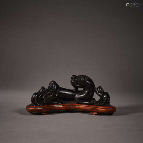 Qing Dynasty of China,Red Sandalwood Pen Holder 中國清代，紫檀...