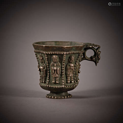 Tang Dynasty of China,Pure Silver Character Cup 中國唐代，纯银...