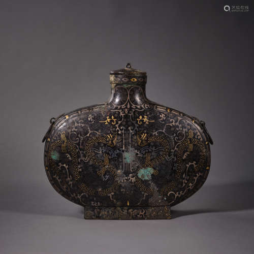 Han Dynasty of China,Inlaid Gold and Silver Dragon Pattern F...