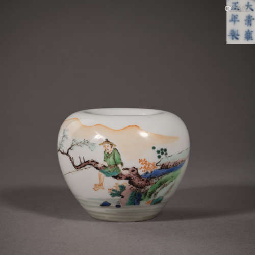 Qing Dynasty of China,Multicolored Character Jar 中國清代，五...