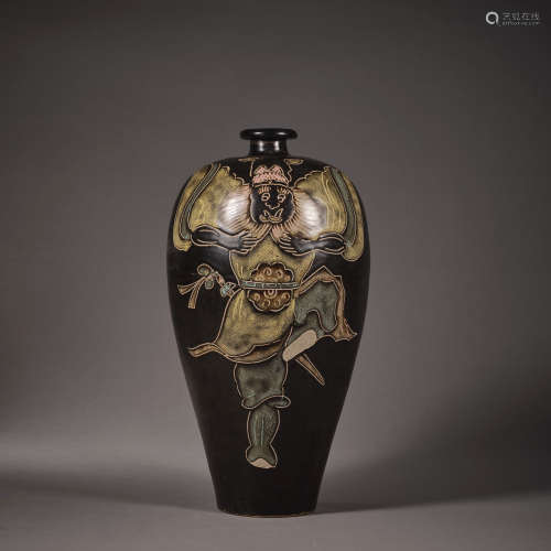 Song Dynasty of China,Cizhou Kiln Prunus Vase 中國宋代，磁州窑...