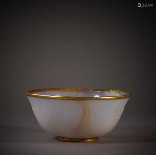 Song Dynasty of China,Agate Gilt Bowl 中國宋代，玛瑙鎏金碗