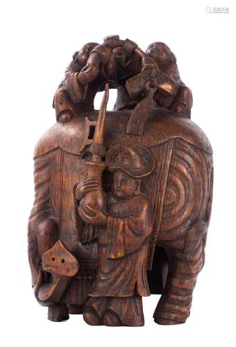 CHINE, Sculpture en bambou