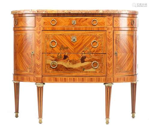 Charles TOPINO (attribué à), commode demi-lune, Style Louis ...