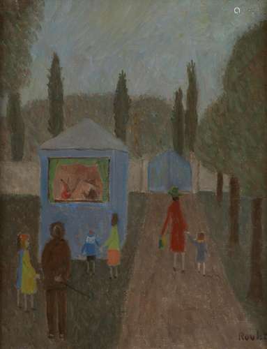 Henri ROULET (1915-1995), "Théâtre Guignol", Huile...