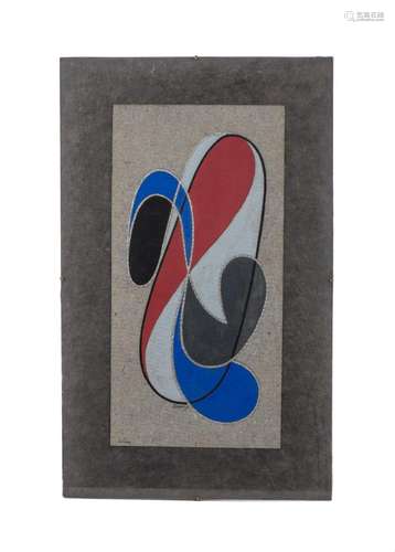 César DOMELA (1900-1992) "Composition en rouge, bleu et...