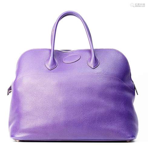 HERMES, Sac "Bolide" de voyage en cuir violet