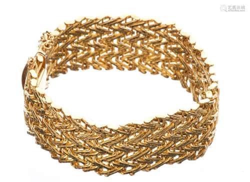 Large bracelet en maille d'or jaune