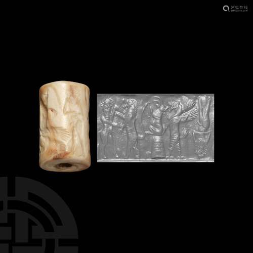 Western Asiatic Cylinder Seal with Contest Scene