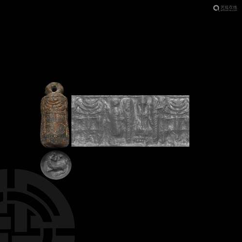 Western Asiatic Barrel-Shaped Stamp Seal Pendant