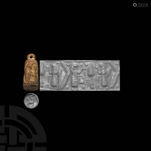 Western Asiatic Barrel-Shaped Stamp Seal Pendant