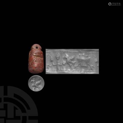 Western Asiatic Barrel-Shaped Stamp Seal Pendant