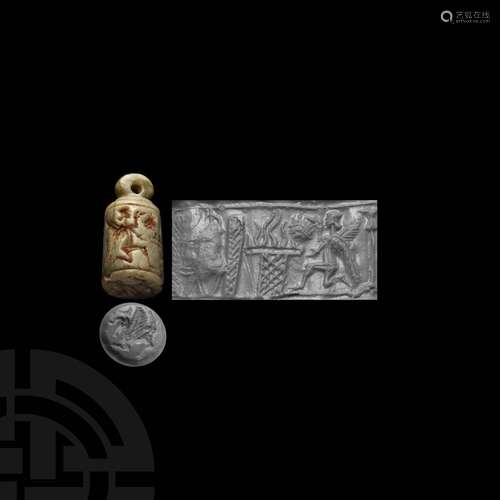 Western Asiatic Barrel-Shaped Stamp Seal Pendant