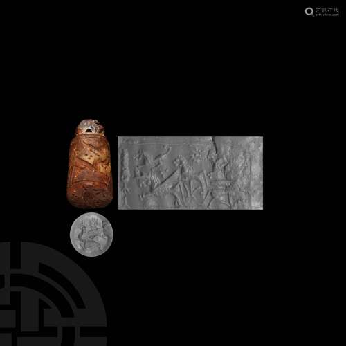 Western Asiatic Barrel-Shaped Stamp Seal Pendant