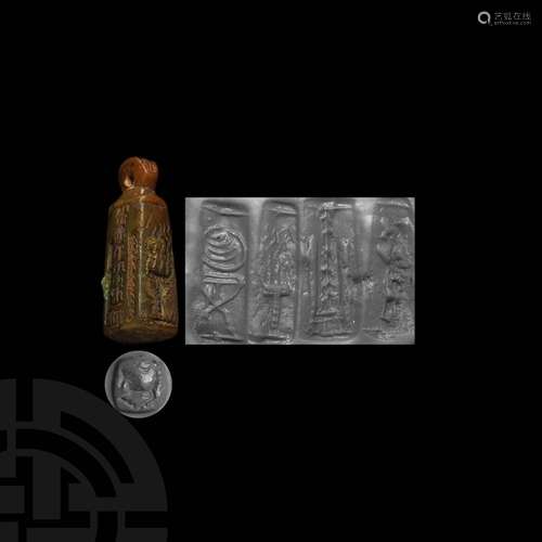 Western Asiatic Barrel-Shaped Stamp Seal Pendant