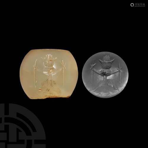 Sassanian Chalcedony Seal Ring with Gayomard