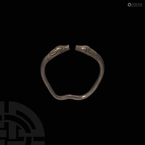 Achaemenid Silver Animal-Head Bracelet