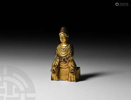 Chinese Wei Shakyamuni Buddha on Lion Throne