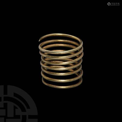 Bronze Age Gold Coiled Hair Ring