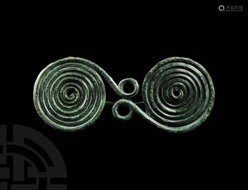 Large Iron Age Double Spiral Brooch