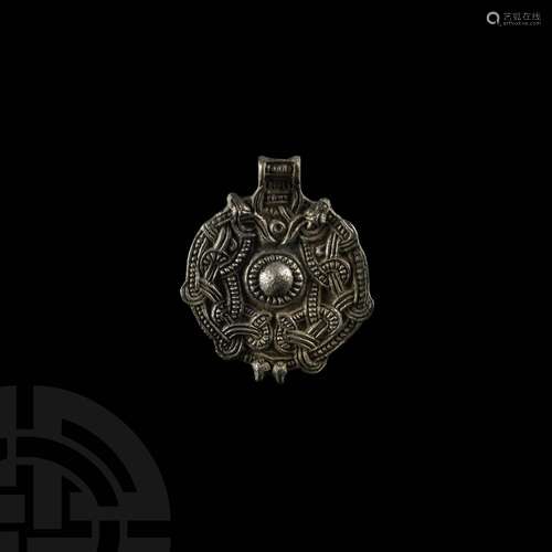 Viking Silver Ringerike Entwined Beast Pendant