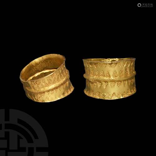 Viking Gold Ring with Stamped Decoration