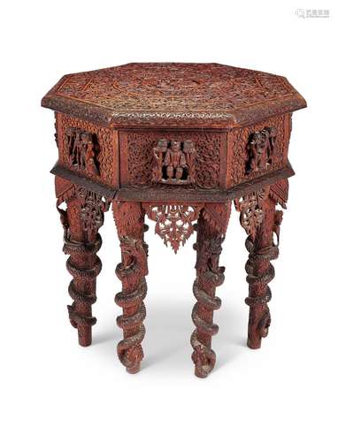 An early 20th century Anglo-Indian octagonal occasional tabl...