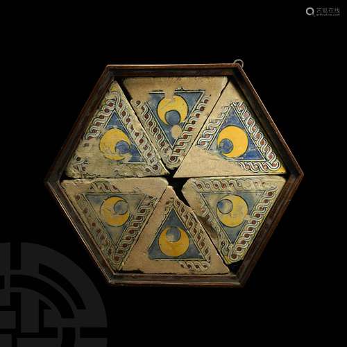 Medieval Siena Majolica Armorial Floor Tiles from Piccolomin...