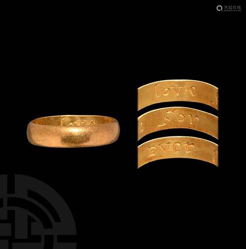 Post Medieval Gold 'Love For Ever' Posy Ring