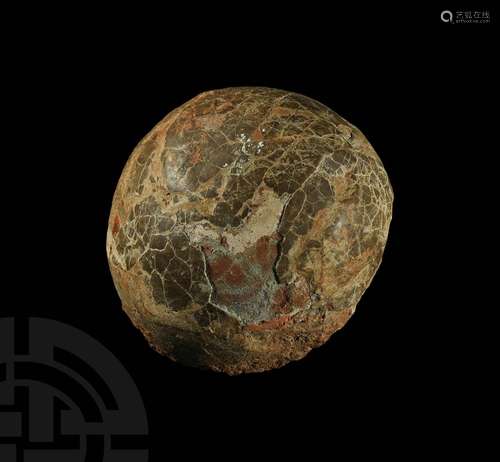 Large Fossil Hadrosaur Dinosaur Egg