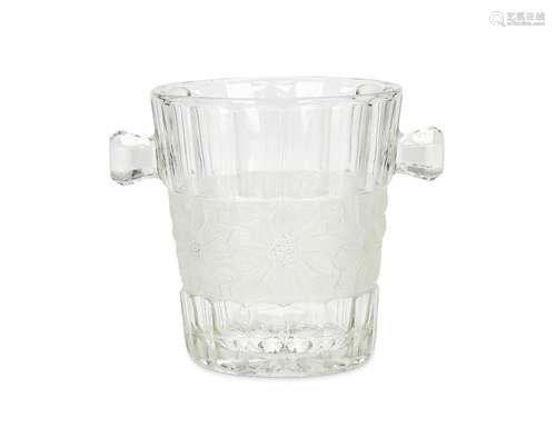 A 1930's Art Deco cut glass crystal champagne cooler