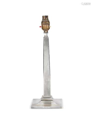 Art Deco silver table lamp base by the British Metallising C...