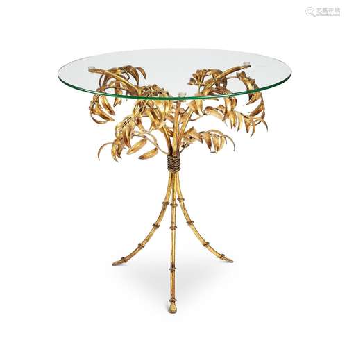 A 1960s Italian gilt metal occasional table