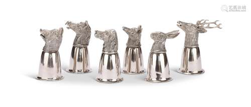 A set of six Gucci silver plated stirrup cups