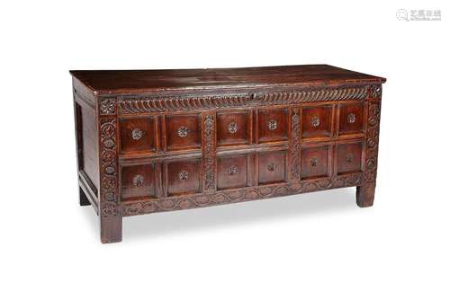 A 17th century oak chest, North Country