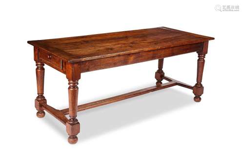 A French oak farmhouse table, mid 19th century