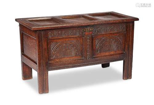 A 17th century carved oak chest