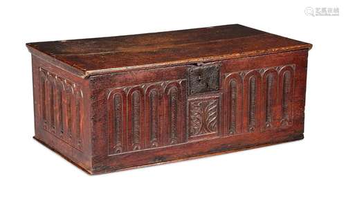 A large Charles II oak bible box