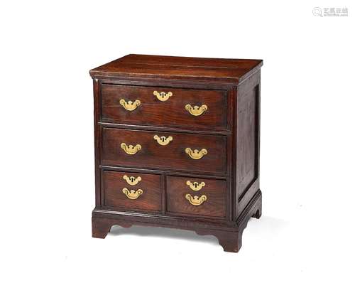 A George II oak chest of drawers