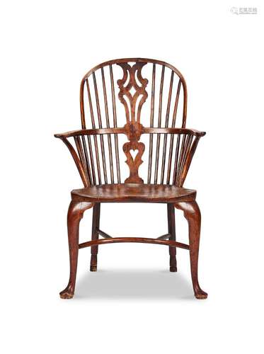 A George III yew wood and elm Windsor armchair, Thames Valle...