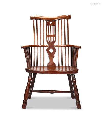 A George III walnut and cherry Windsor armchair, West Countr...