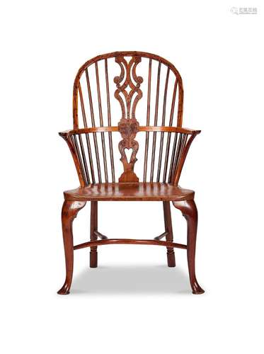 A George III yew wood and elm Windsor armchair, Thames Valle...