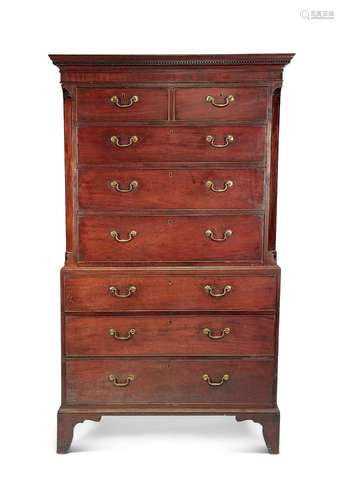 A George III mahogany chest on chest