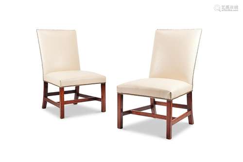 A pair of George III mahogany side chairs