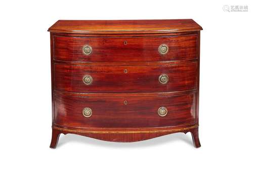 A late George III mahogany bowfront chest / commode