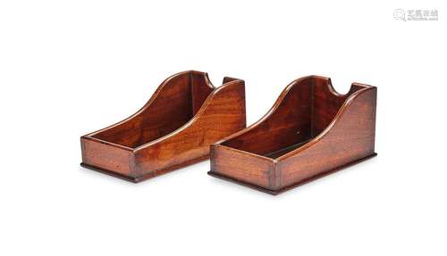 A pair of George III mahogany wine bottle stands