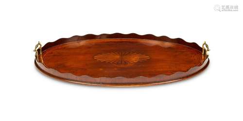 A George III mahogany oval tray