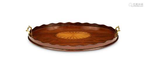 A George III mahogany oval tray