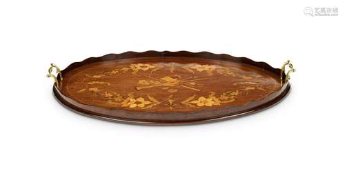 A late 19th century marquetry tray in the George III style