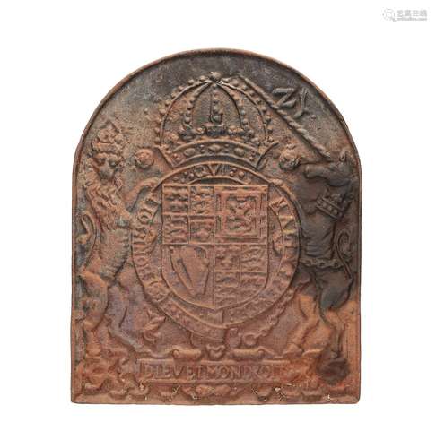 A 17th century cast iron fireback